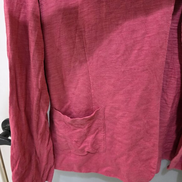 CHICO'S XXL (4) Pink Cotton Modal Open Cardigan Sweater Plus Size Knit Blazer - Picture 6 of 11